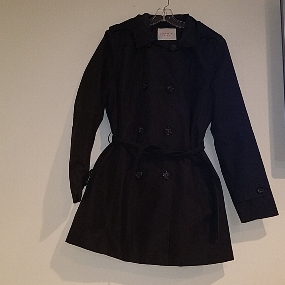 Celebrity Pink Rain Trench Coat